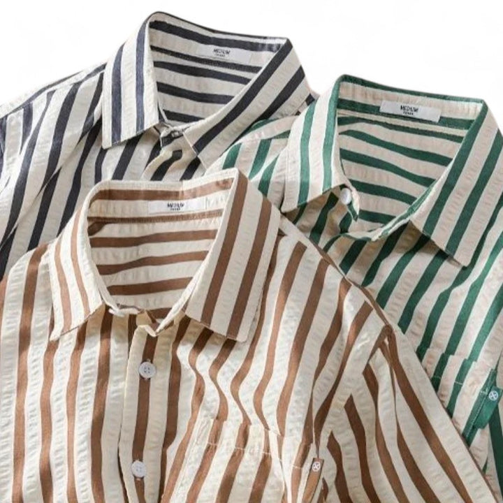 Toby | Chemise en coton à rayures verticales audacieuses