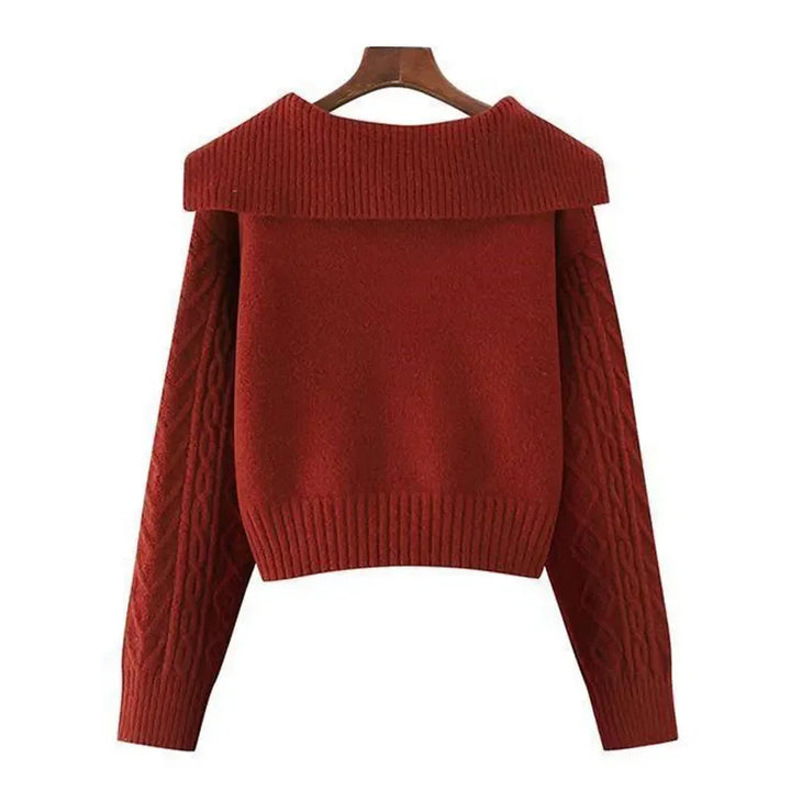 Élodie | Pull torsadé col V côtelé