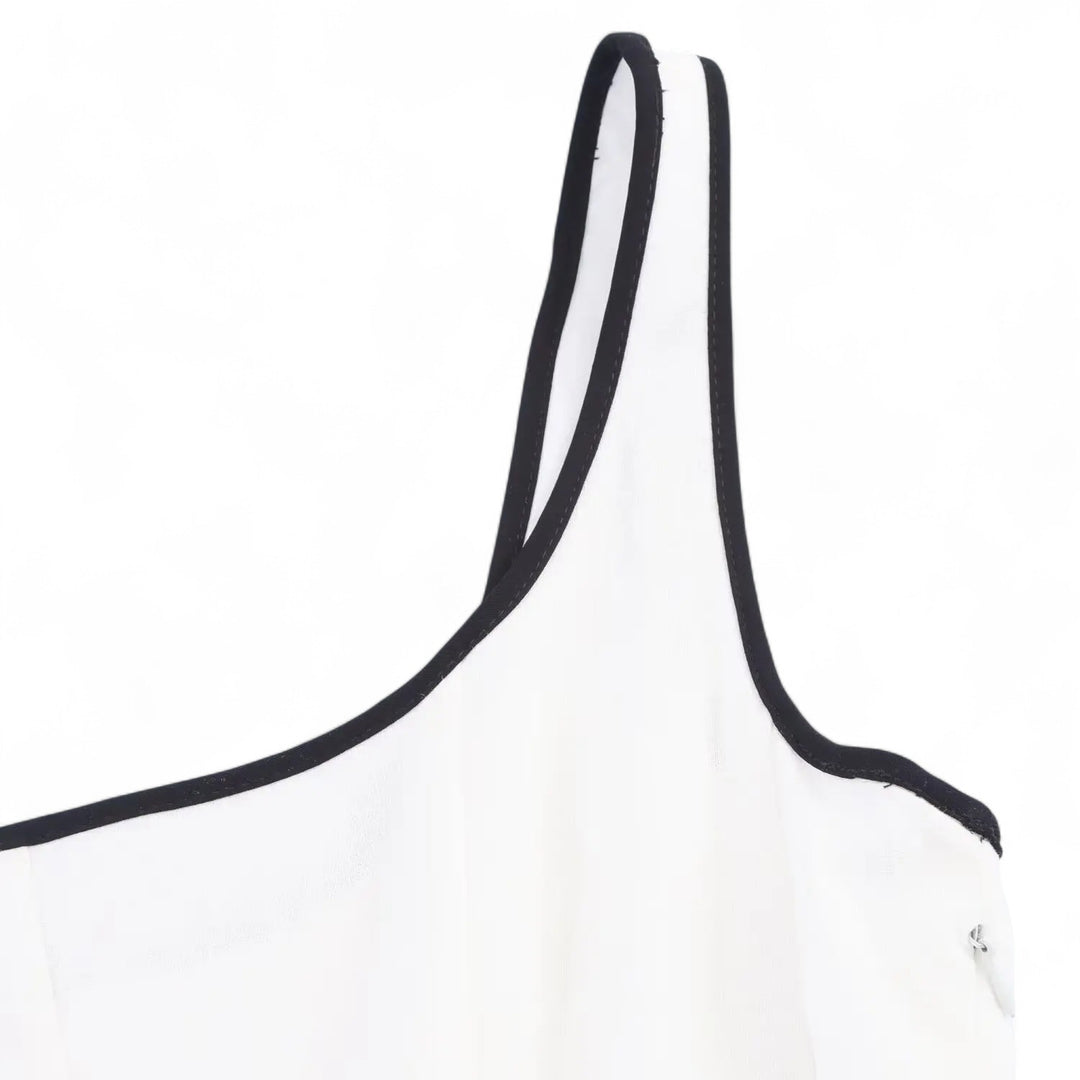 Camille | Robe Longue Évasée à Bretelles Contrastées