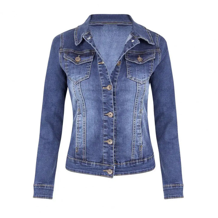Léna | Veste en Jean Cintrée à Boutons Vieillis