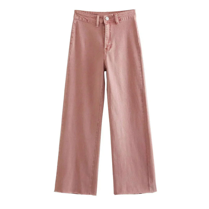 Jean à taille haute et jambes évasées Ruby avec poches arrière patch