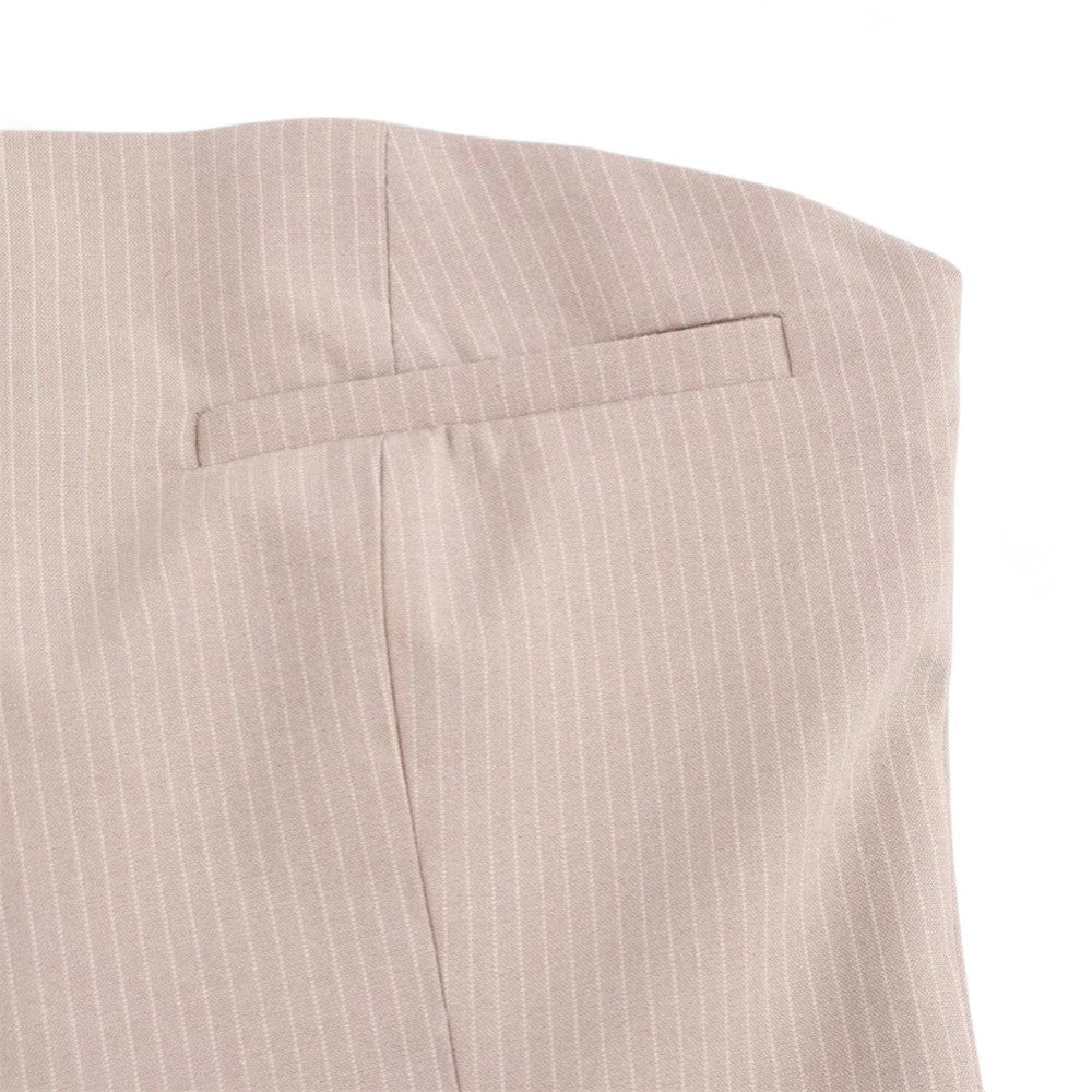 Chloé | Robe Structurée à Rayures avec Jupe Plissée
