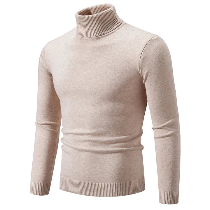 Angus | Pull à Col Roulé Slim en Jersey Côtelé