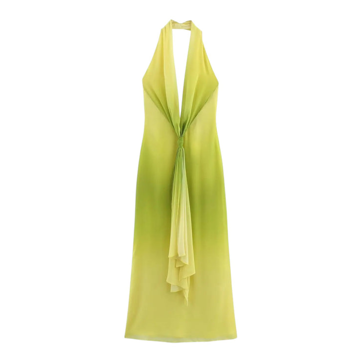Noémie | Robe longue dos nu à smocks et ourlet froncé