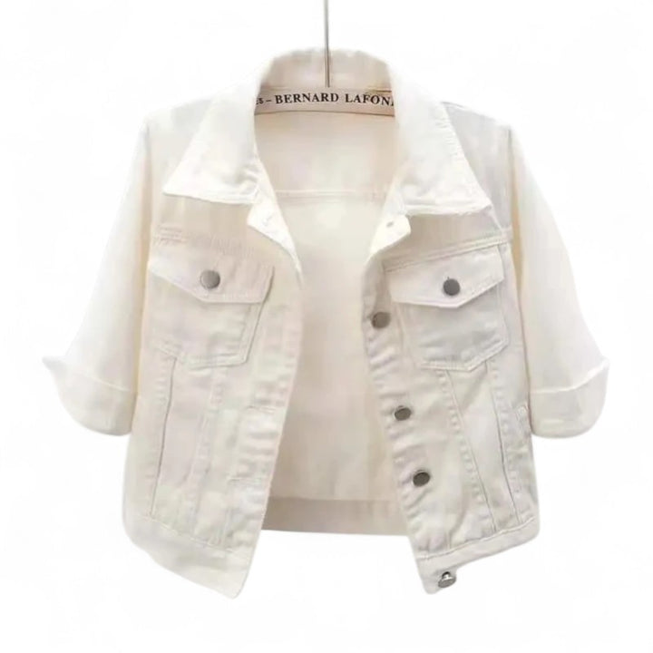 Océane | Veste en Jean Décontractée à Manches Revers