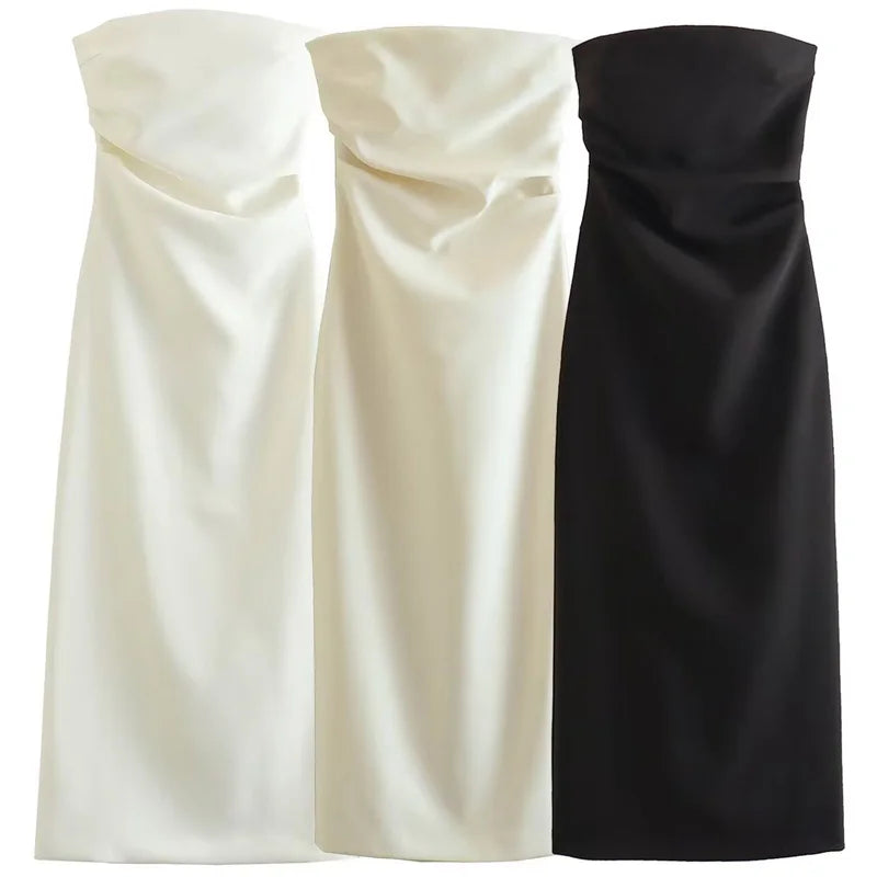 Élodie | Robe bustier longue drapée