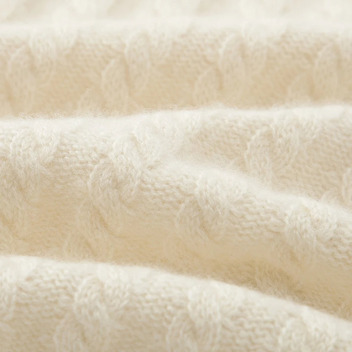 Léane | Cardigan à col classique en maille torsadée