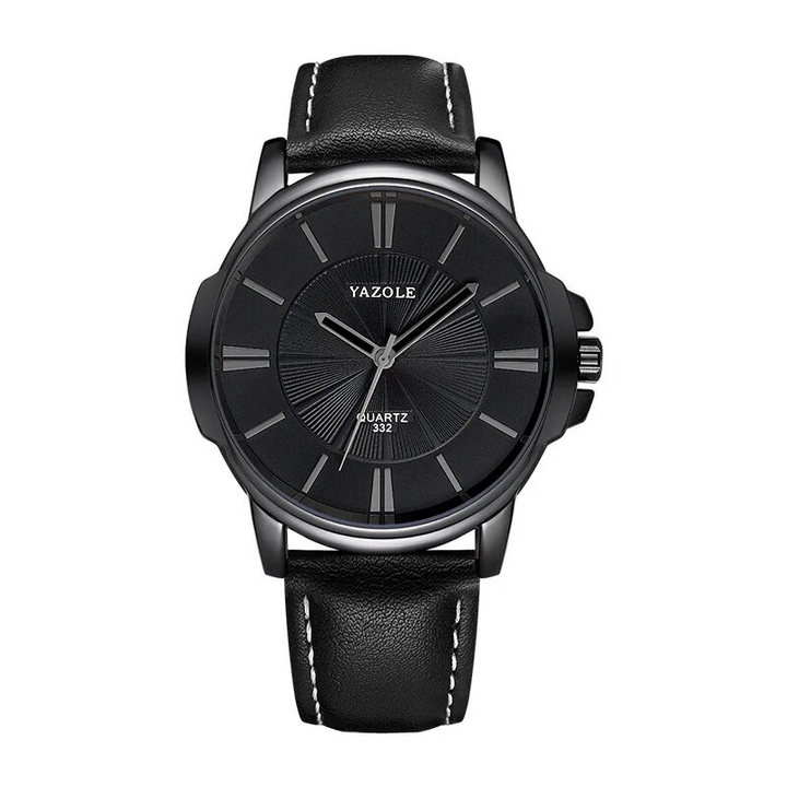 Van Baerle® - Montre en cuir et verre bleu luxueux