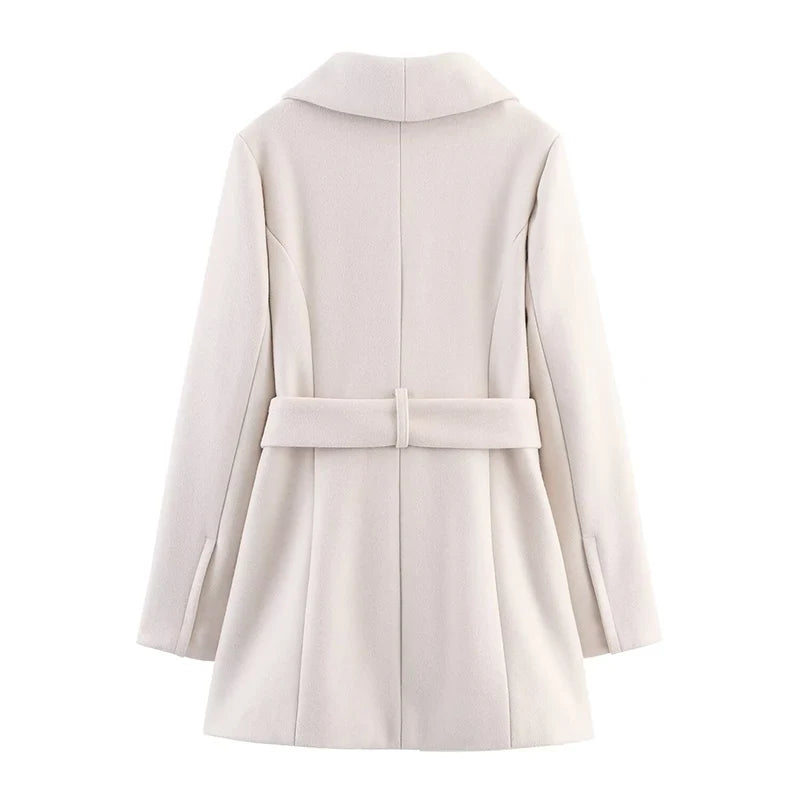 Noémie | Manteau Croisé Ceinturé Mi-Long