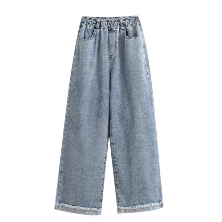 Jeans décontractés à jambes larges Georgia avec ourlet brut
