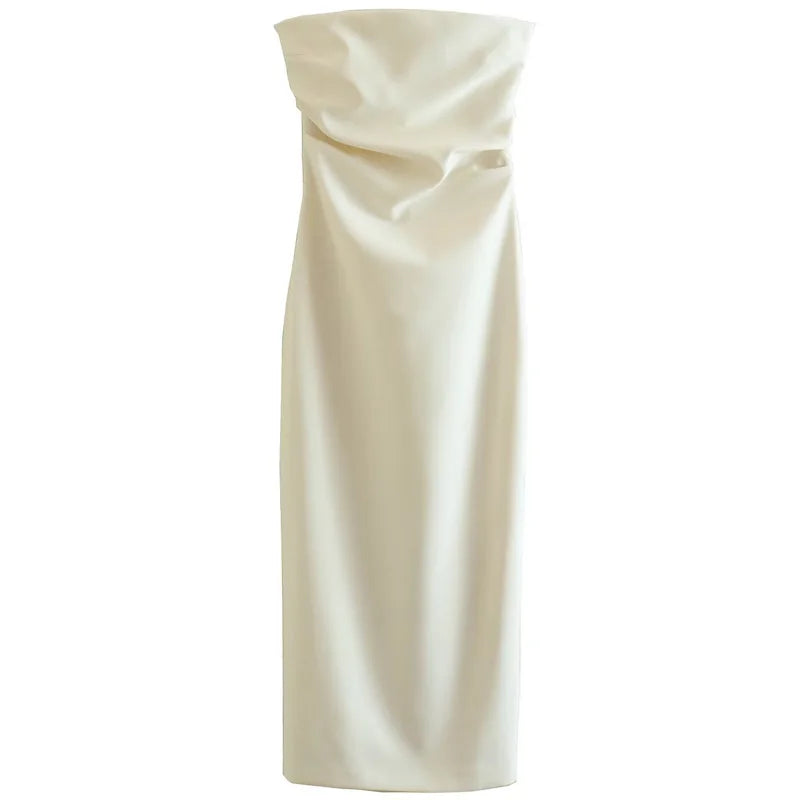 Élodie | Robe bustier longue drapée