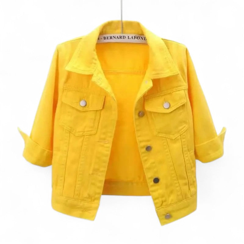 Océane | Veste en Jean Décontractée à Manches Revers