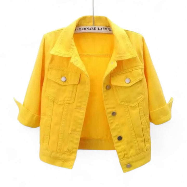 Océane | Veste en Jean Décontractée à Manches Revers