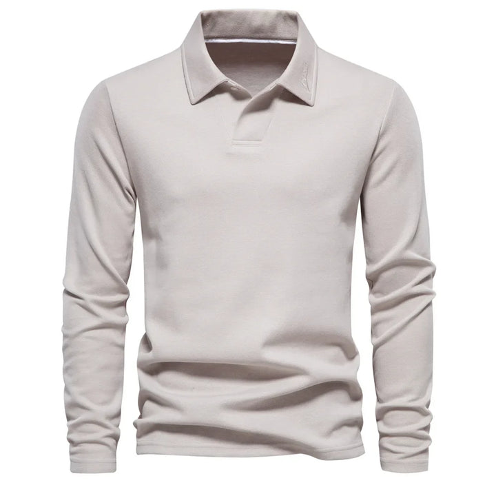 Reuben | Polo à manches longues en coton tricot respirant