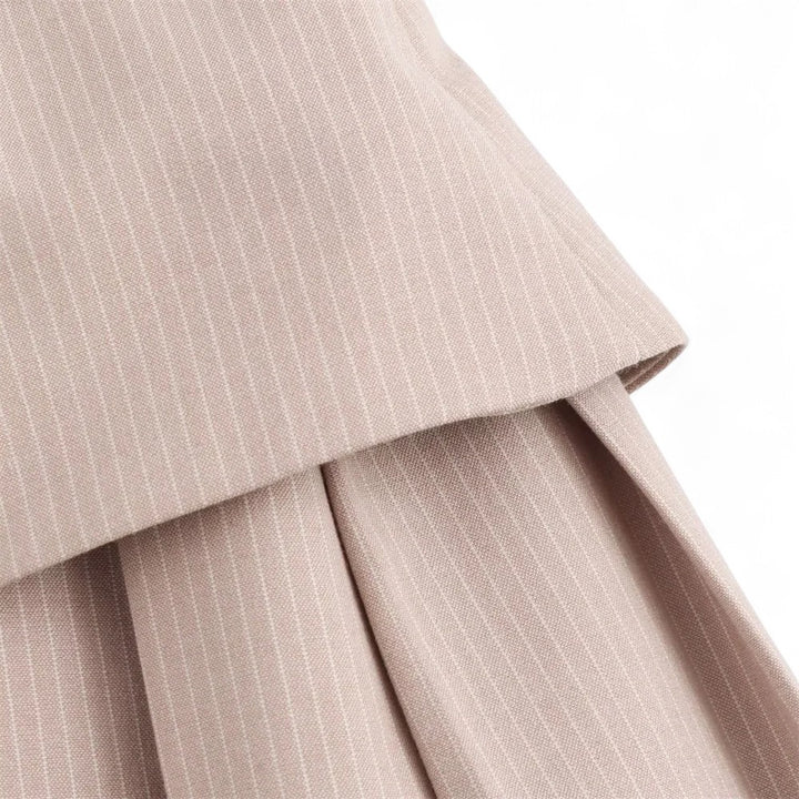 Chloé | Robe Structurée à Rayures avec Jupe Plissée