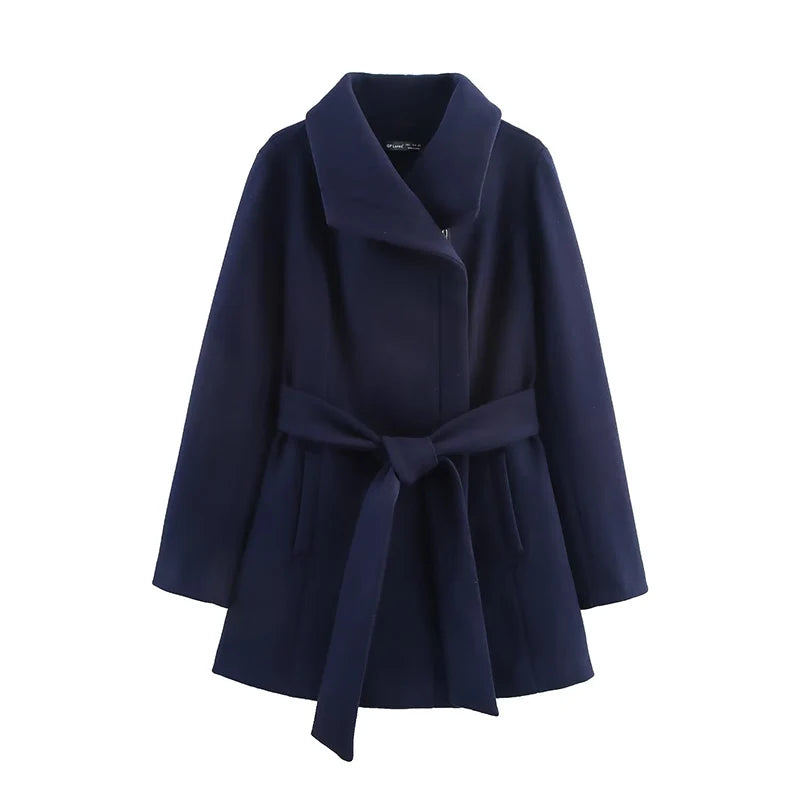 Noémie | Manteau Croisé Ceinturé Mi-Long