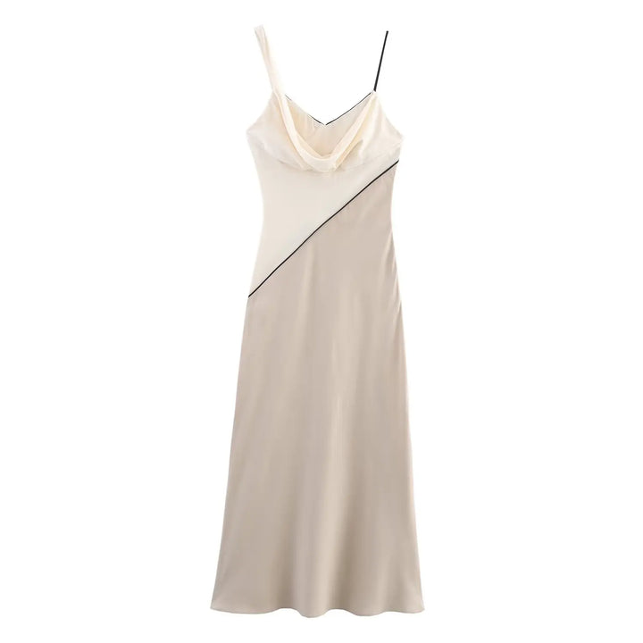 Élodie | Robe mi-longue asymétrique satinée