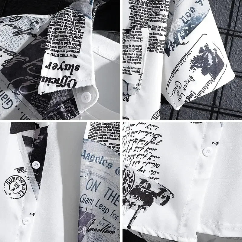 Chemise en papier journal graphique Mitchell avec touche vintage