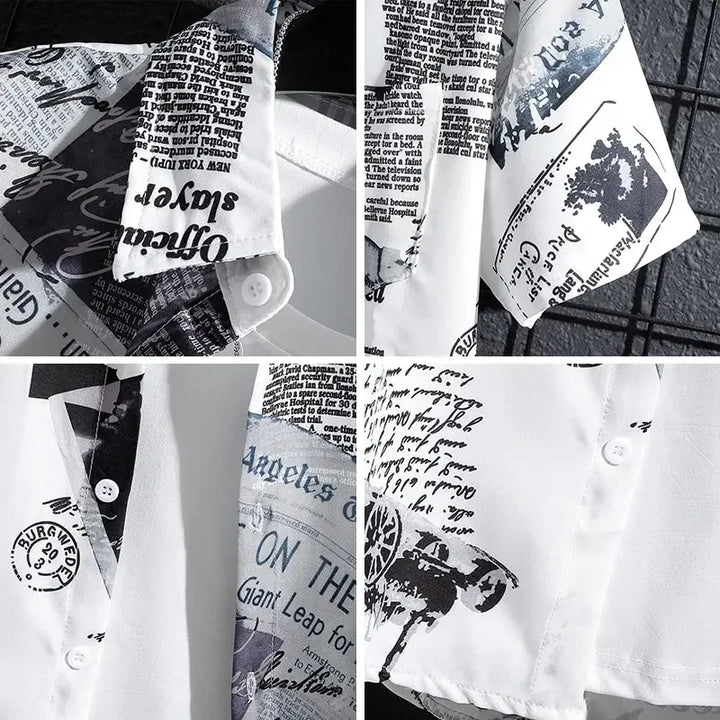 Chemise en papier journal graphique Mitchell avec touche vintage