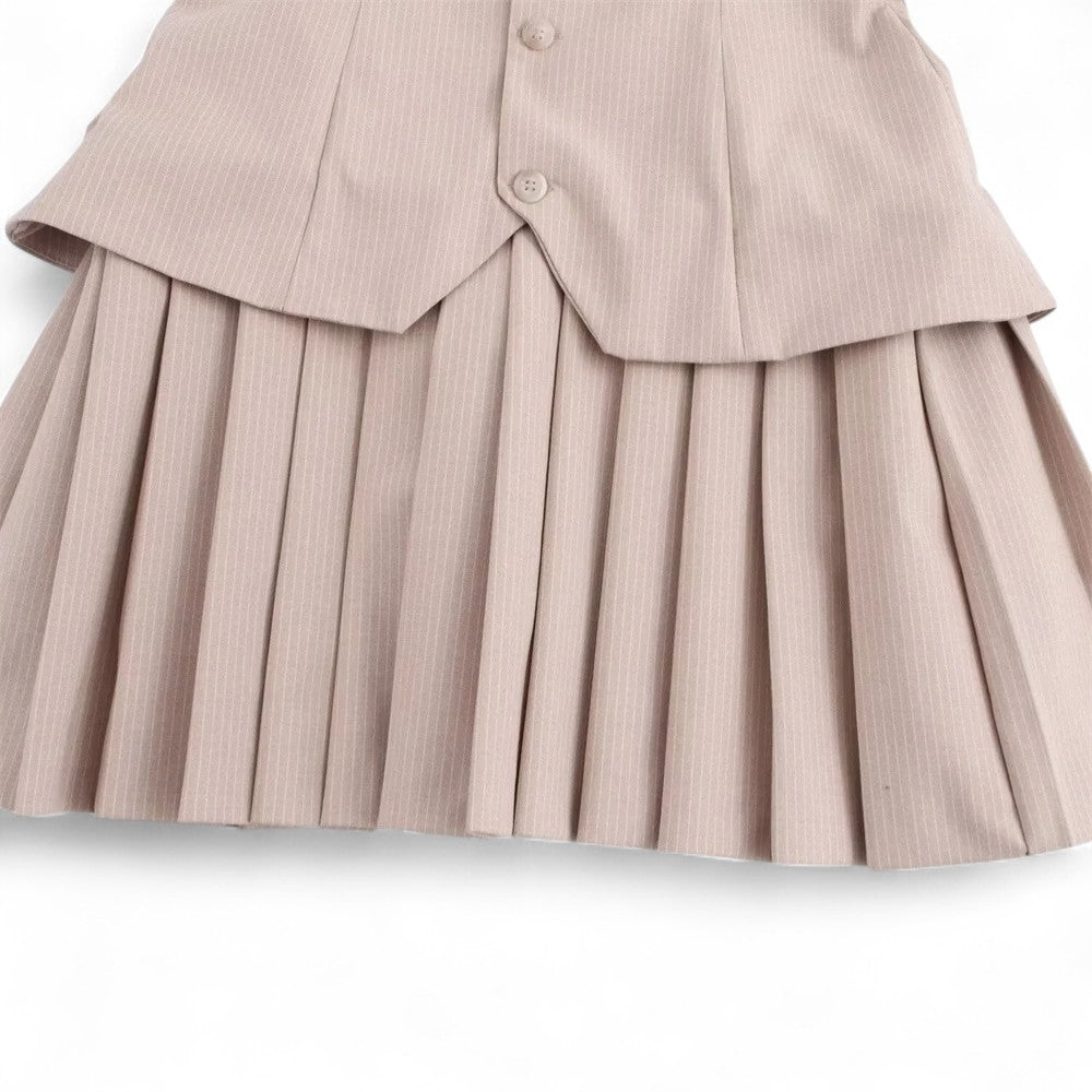 Chloé | Robe Structurée à Rayures avec Jupe Plissée