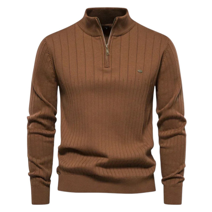 Casper | Pull confort côtelé à demi-zip
