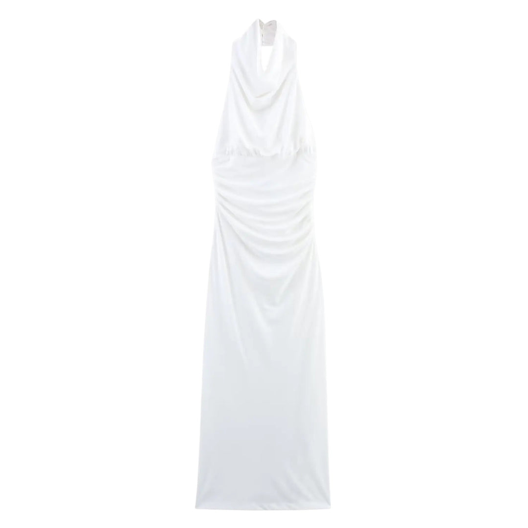 Auriane | Robe dos-nu drapée avec fronces latérales