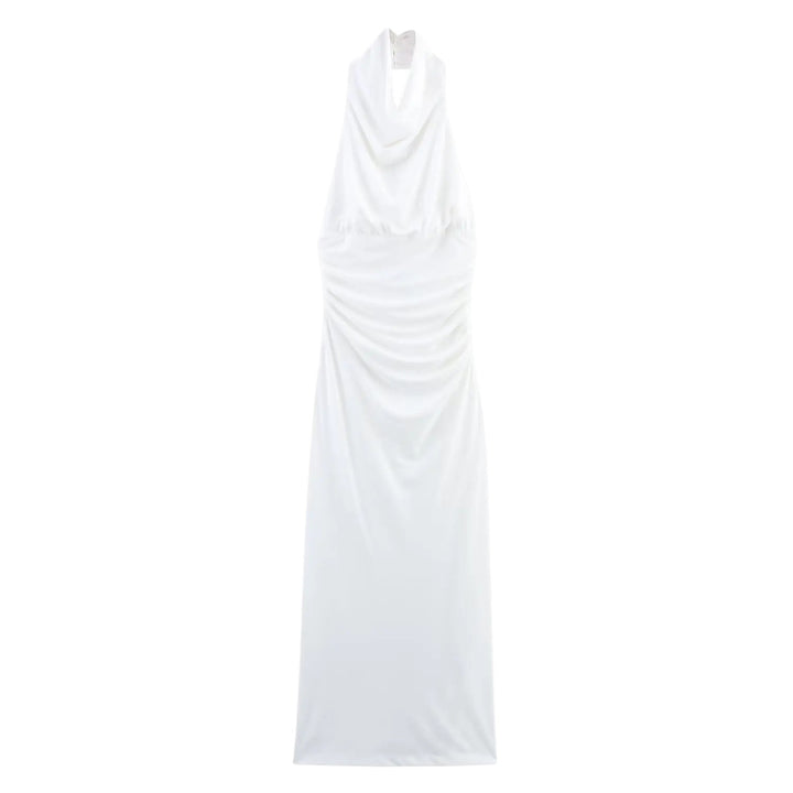 Auriane | Robe dos-nu drapée avec fronces latérales