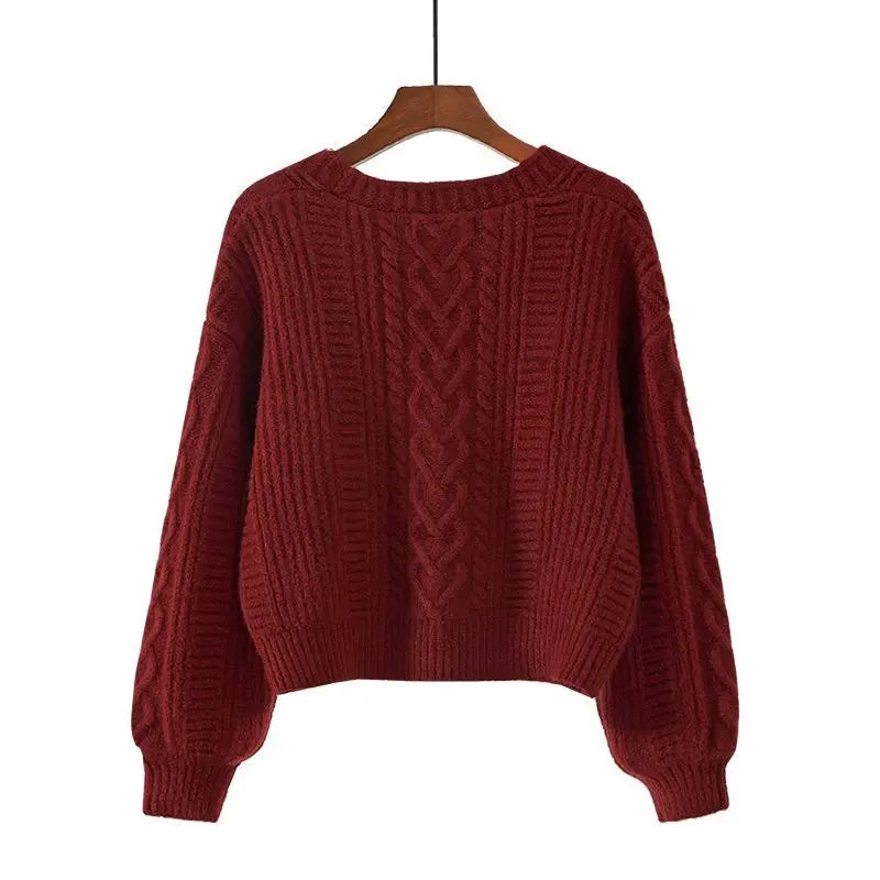 Bridget | Cardigan à col en V à mailles épaisses en torsadé