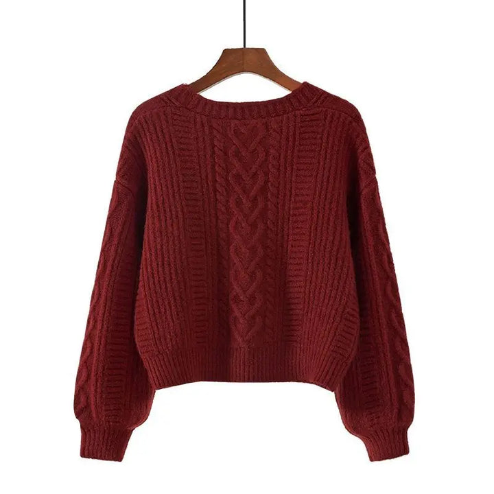 Bridget | Cardigan à col en V à mailles épaisses en torsadé