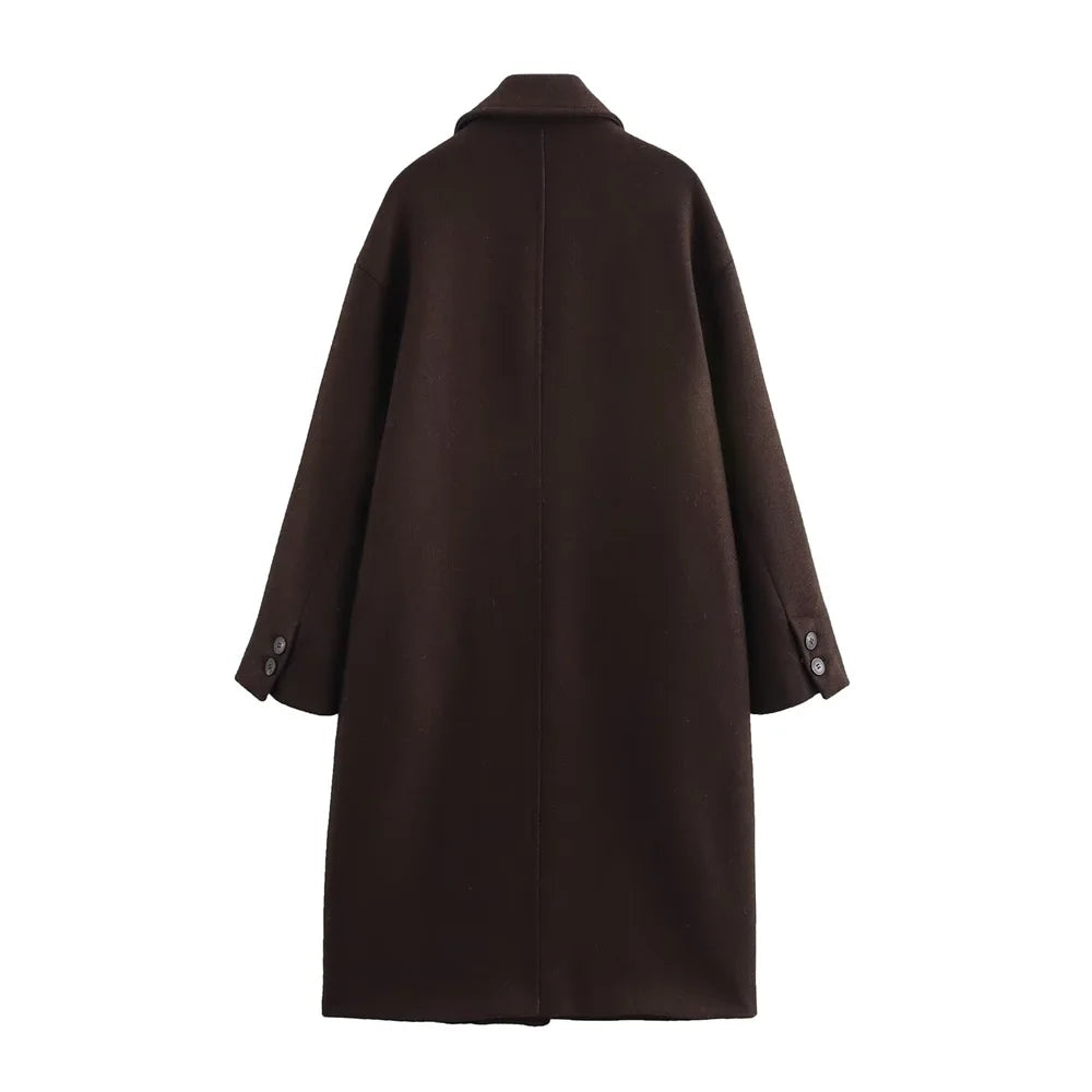 Eugénie | Manteau long oversize en laine mélangée