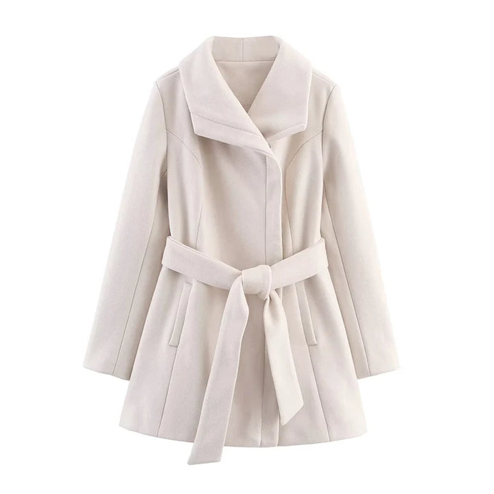 Noémie | Manteau Croisé Ceinturé Mi-Long