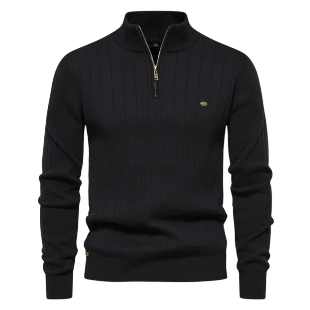 Casper | Pull confort côtelé à demi-zip