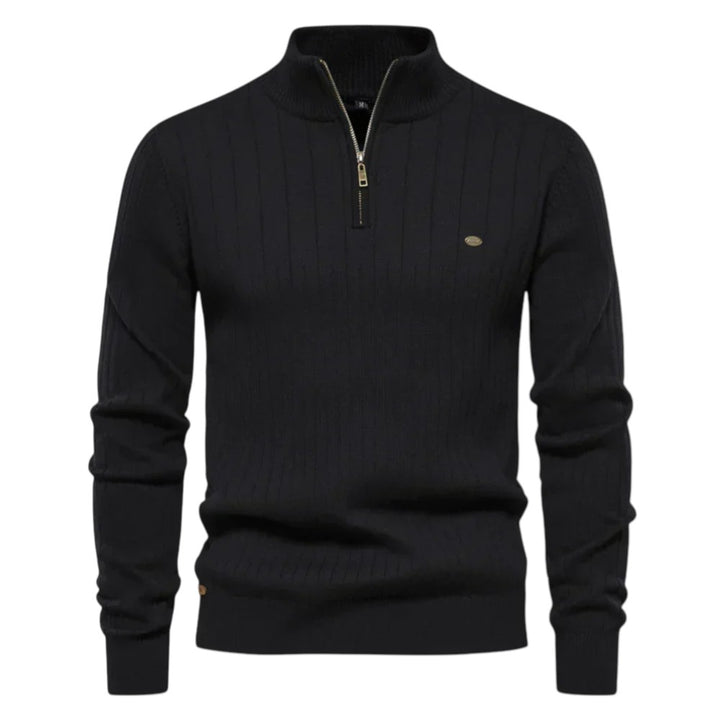 Casper | Pull confort côtelé à demi-zip