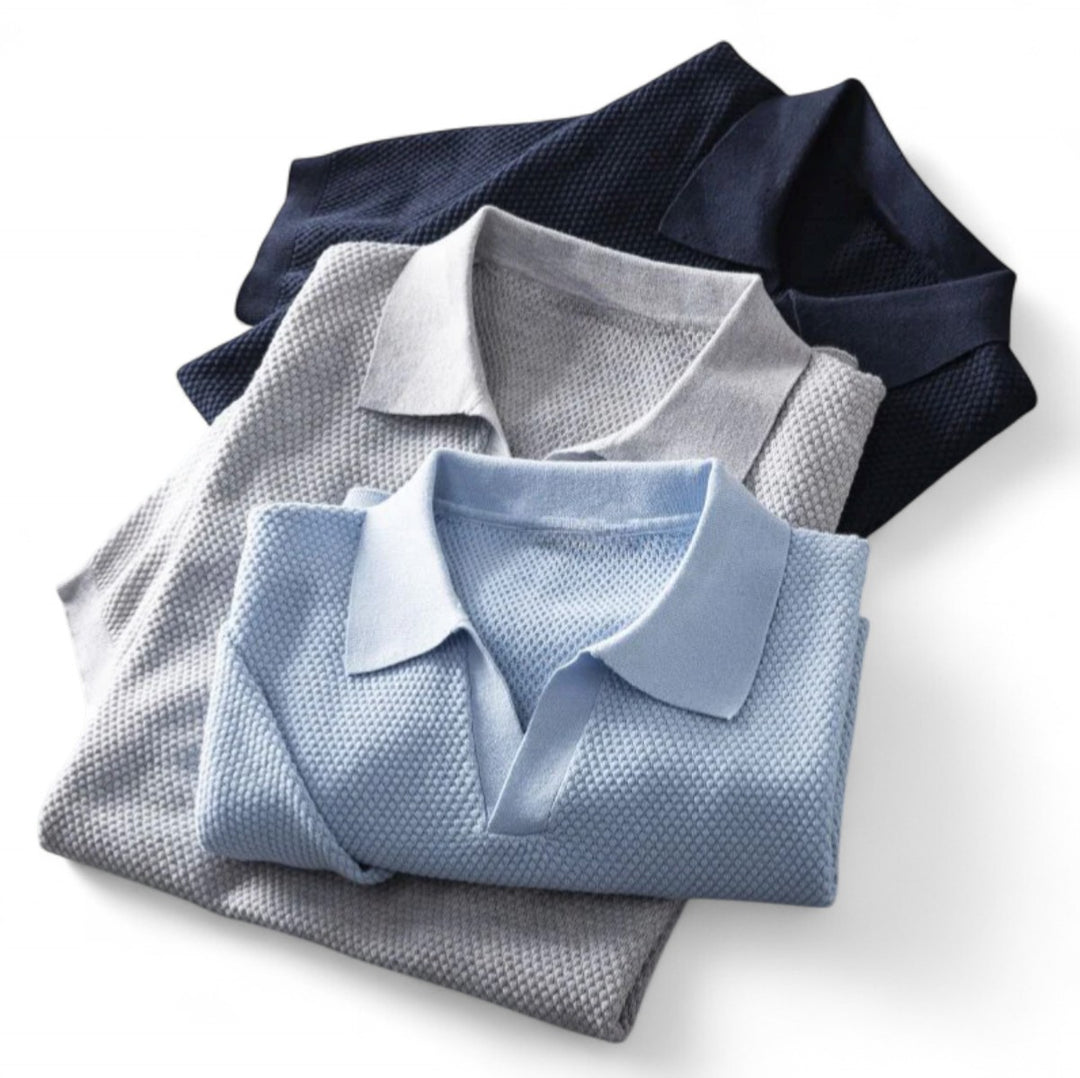 Harrison | Polo en tricot texturé avec un col décontracté