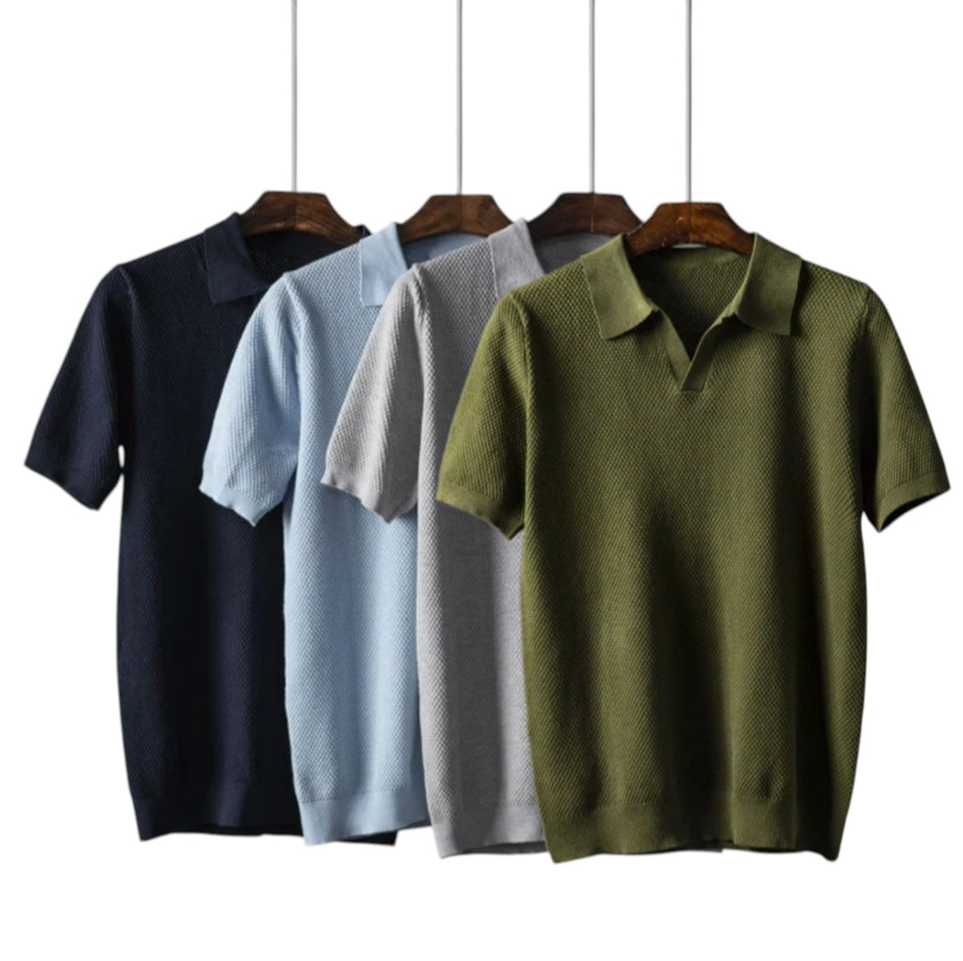 Harrison | Polo en tricot texturé avec un col décontracté