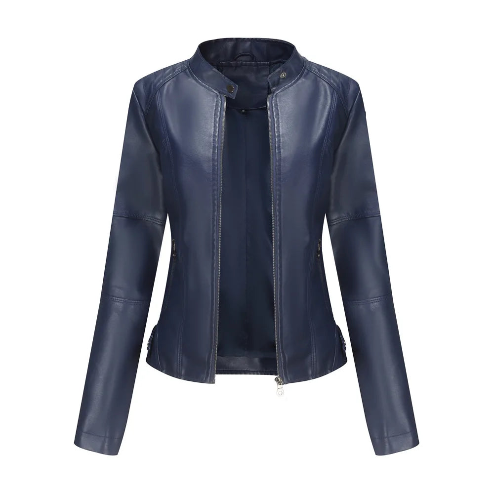 Clémence | Veste Motard Cintrée en Similicuir