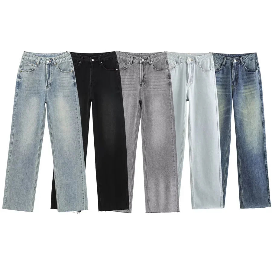 Sienna | Jean en denim à jambe large et taille haute