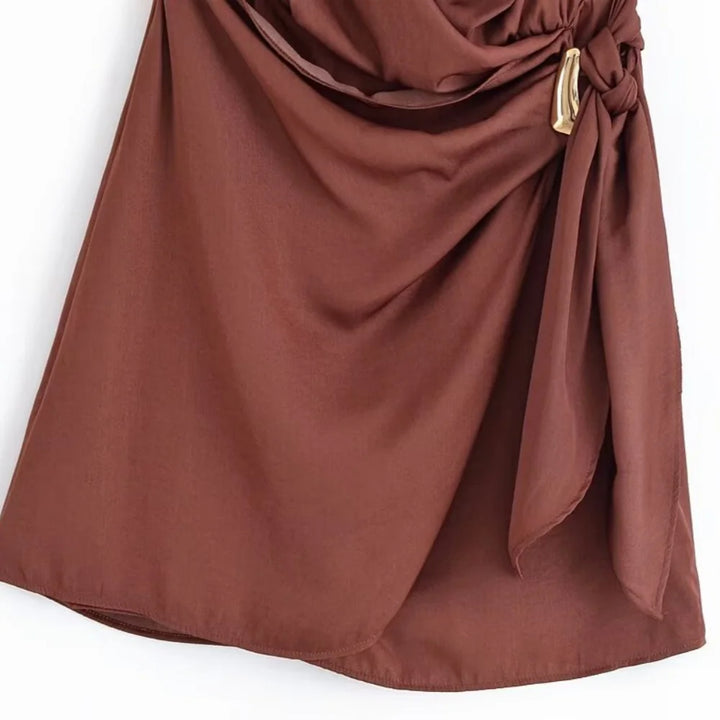 Aurélie | Robe portefeuille dos nu avec drapé élégant