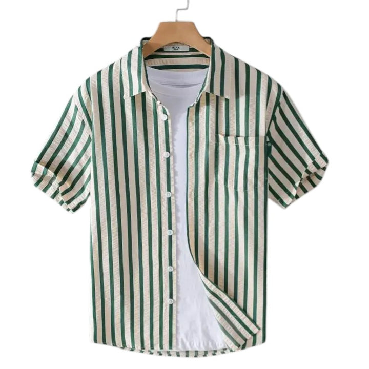 Toby | Chemise en coton à rayures verticales audacieuses