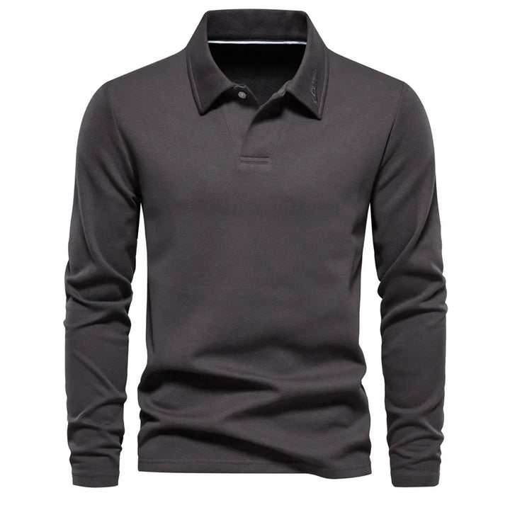 Reuben | Polo à manches longues en coton tricot respirant