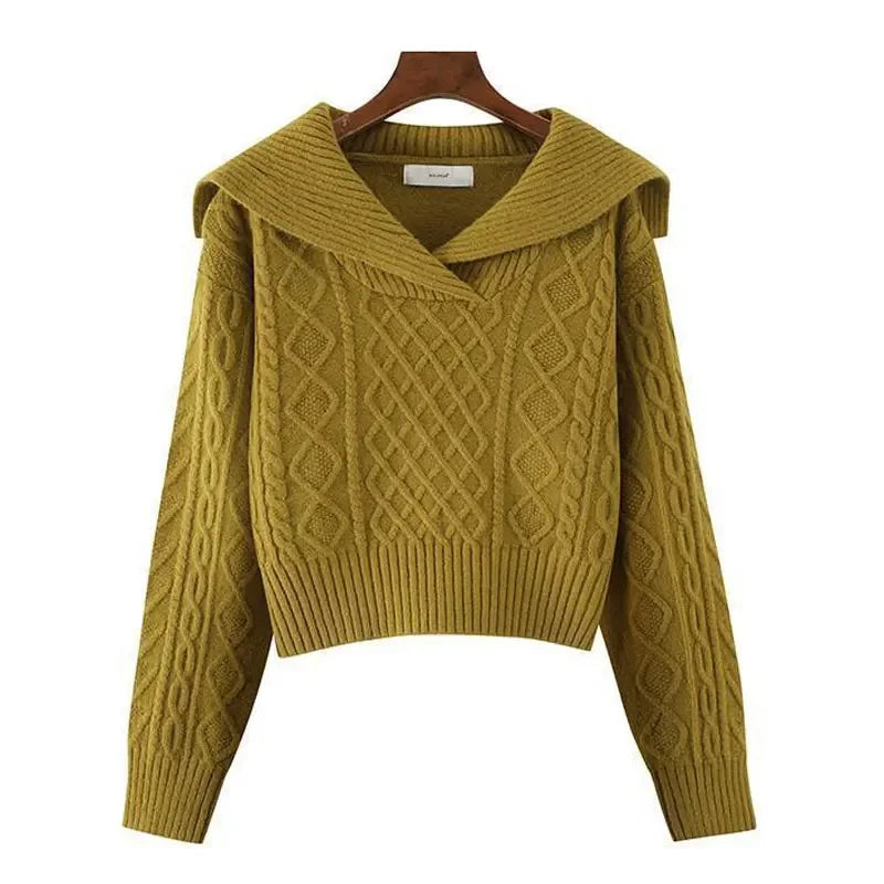 Élodie | Pull torsadé col V côtelé