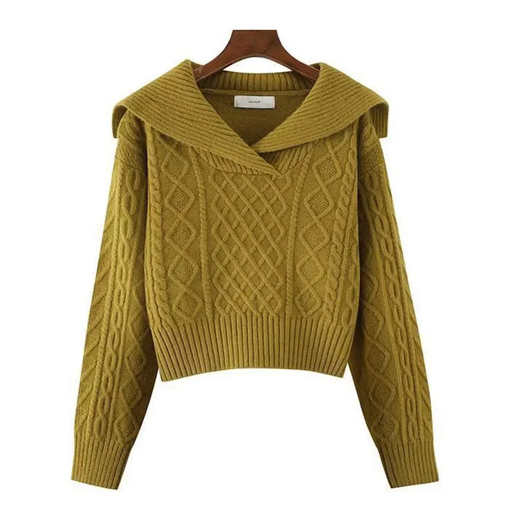 Élodie | Pull torsadé col V côtelé