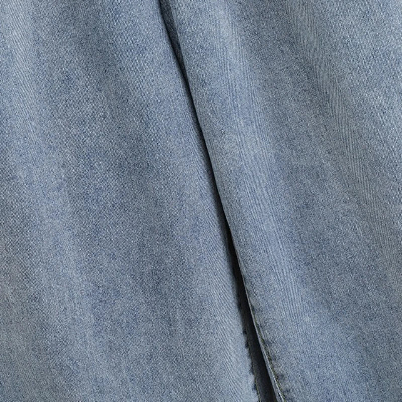 Jeans décontractés à jambes larges Georgia avec ourlet brut
