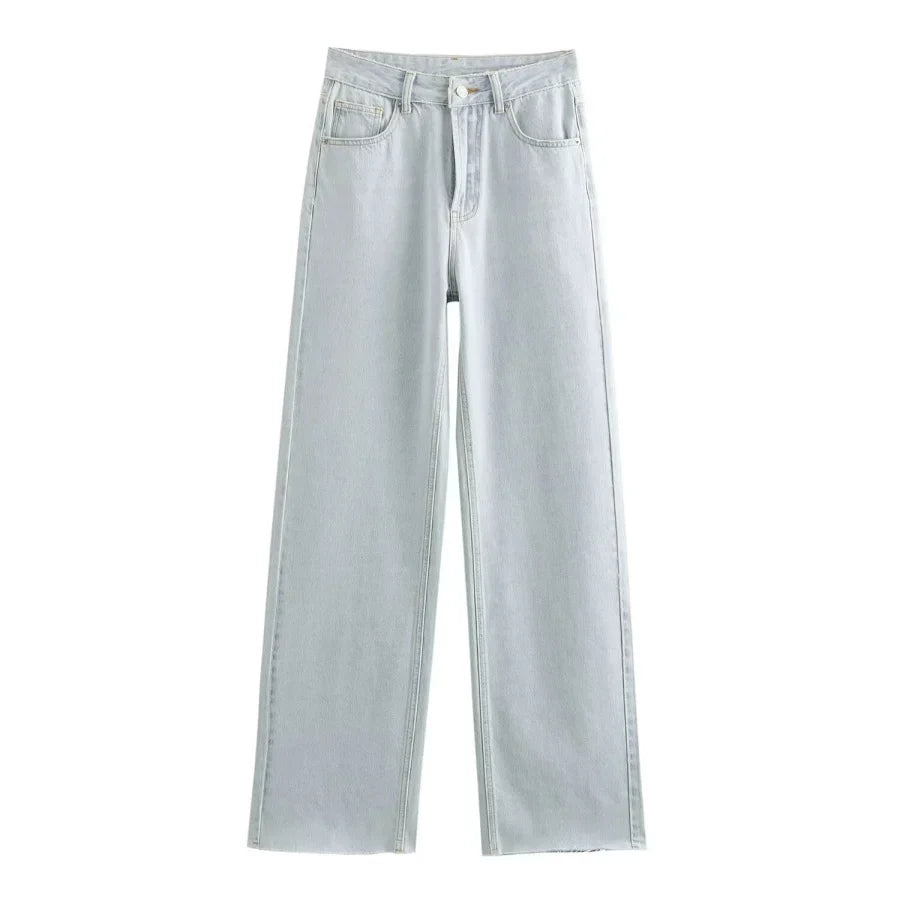 Sienna | Jean en denim à jambe large et taille haute