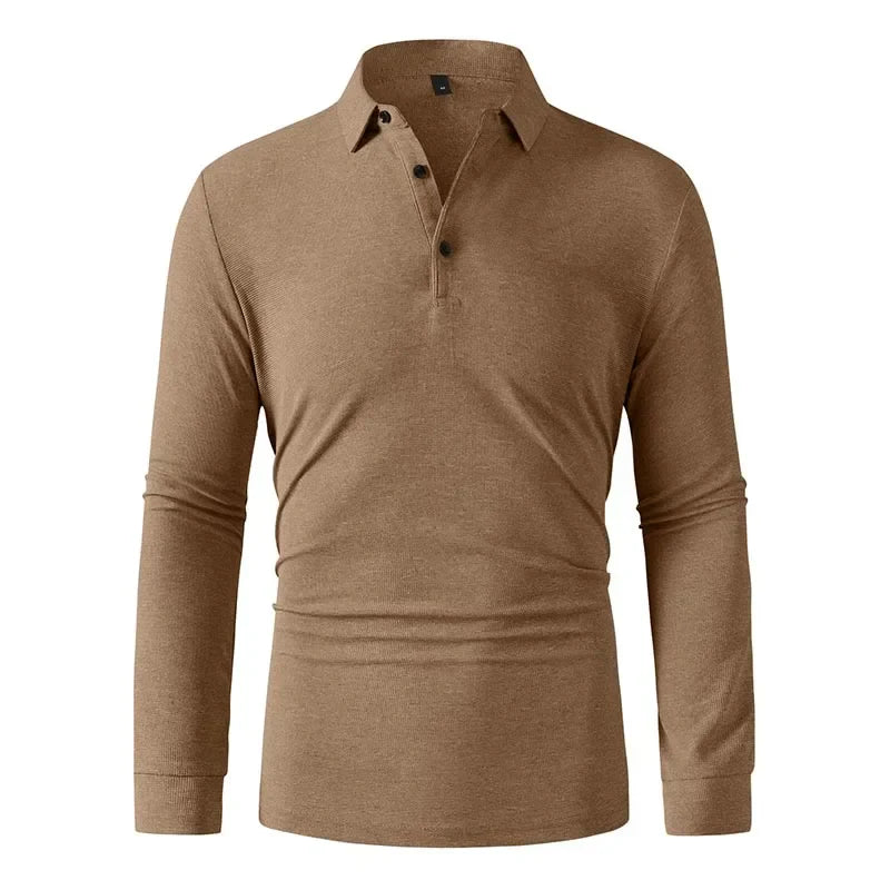 Jarryd | Polo à manches longues gris clair pour un style décontracté quotiden