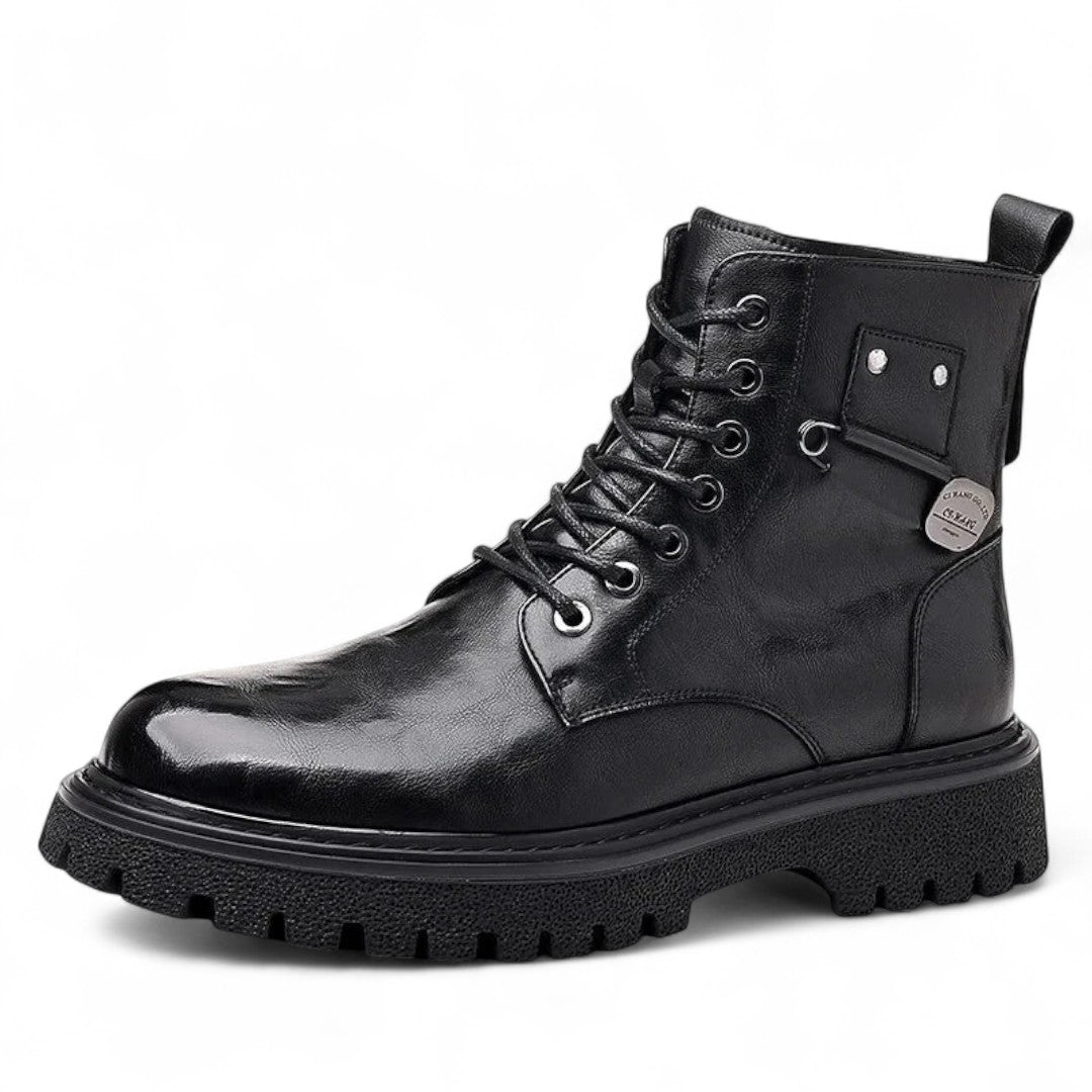 Campbell | Bottes en cuir robustes à la cheville avec fermeture éclair à l'arrière