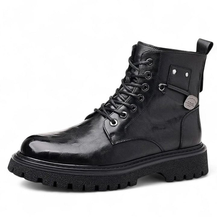 Campbell | Bottes en cuir robustes à la cheville avec fermeture éclair à l'arrière