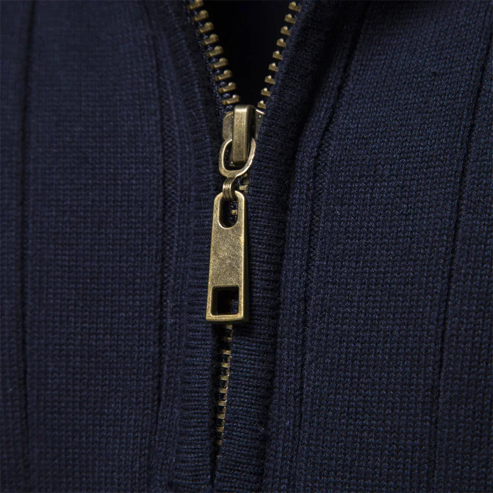 Casper | Pull confort côtelé à demi-zip