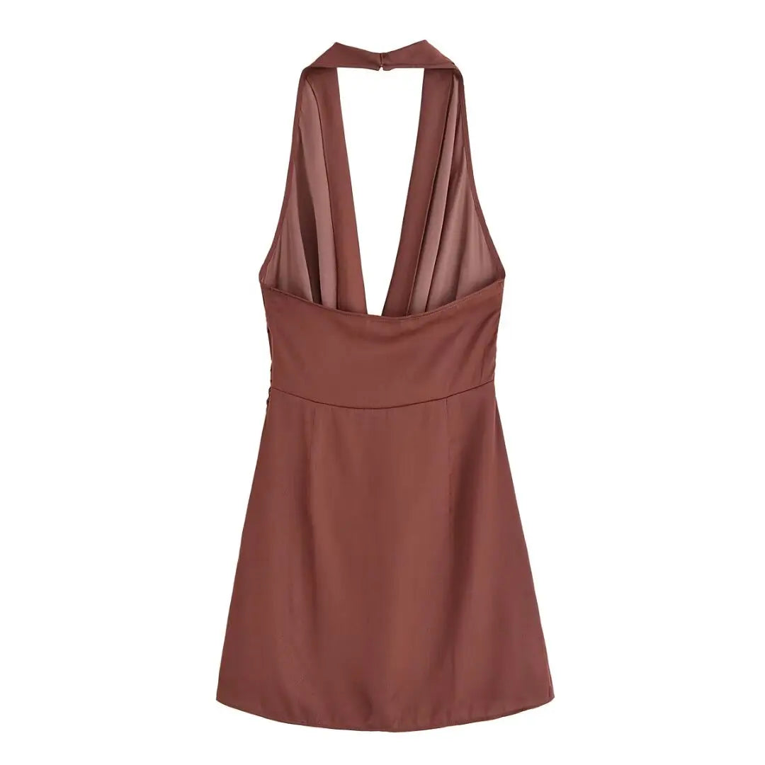Aurélie | Robe portefeuille dos nu avec drapé élégant