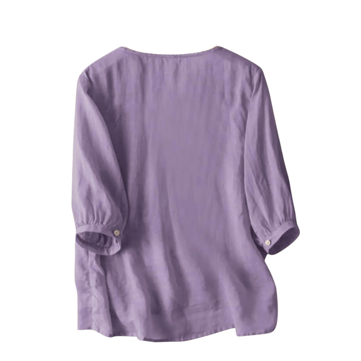 Paige | Blouse d’Été à Manches Mi-Longues Brodée